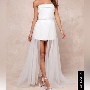 Bridal Bachelorette Party Romper Dress with removable overskirt